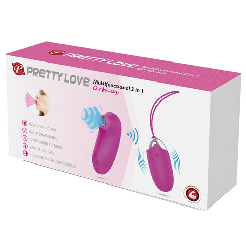Pretty Love Orthus Bullet Vibe and Clitoral Suction Remote 901W