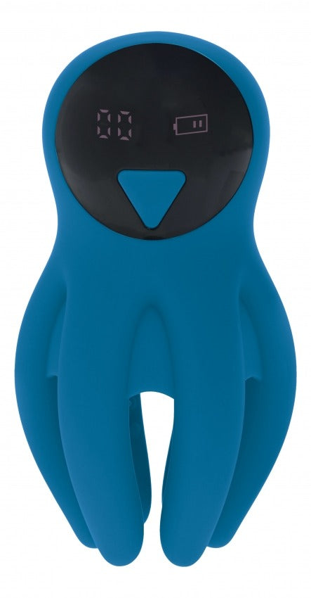 Levelz Digital Vibrating Silicone Penis Head Stimulator with Tentacles Teal