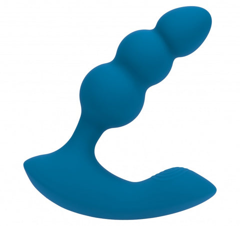 Levelz Dual Motor Remote Control Beaded Vibrating Liquid Silicone Prostate Stimulator Teal