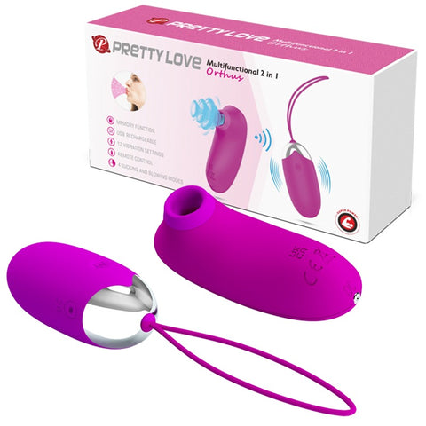 Pretty Love Orthus Bullet Vibe and Clitoral Suction Remote 901W