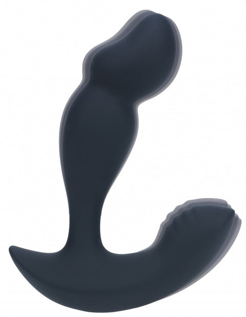 Levelz Dual Motor Remote Control Dual Motor Vibrating Liquid Silicone Prostate Stimulator Black