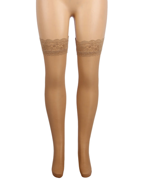 Sexy Lace Stockings With Silicone Straps H2157 Nude L/2XL