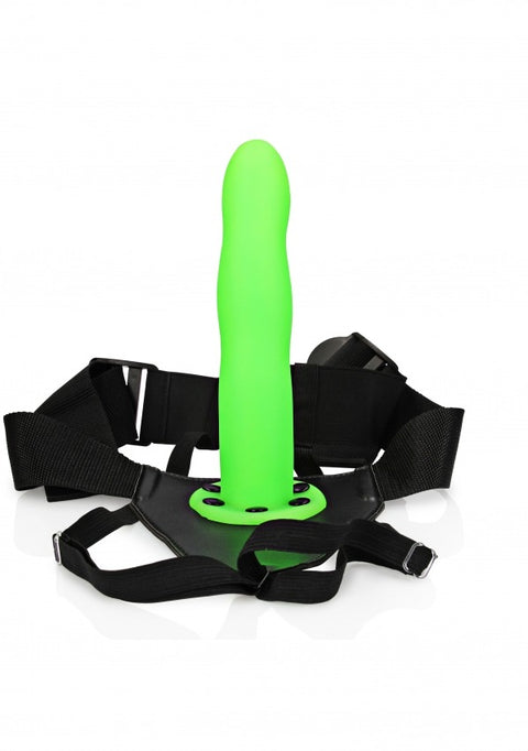 Ouch Curved Hollow Strap-On 8" Glow N Dark