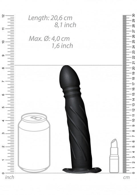 Ouch Twisted Hollow Strap-On 8" Black