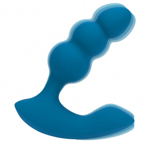 Levelz Dual Motor Remote Control Beaded Vibrating Liquid Silicone Prostate Stimulator Teal