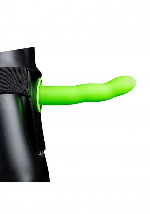 Ouch Curved Hollow Strap-On 8" Glow N Dark