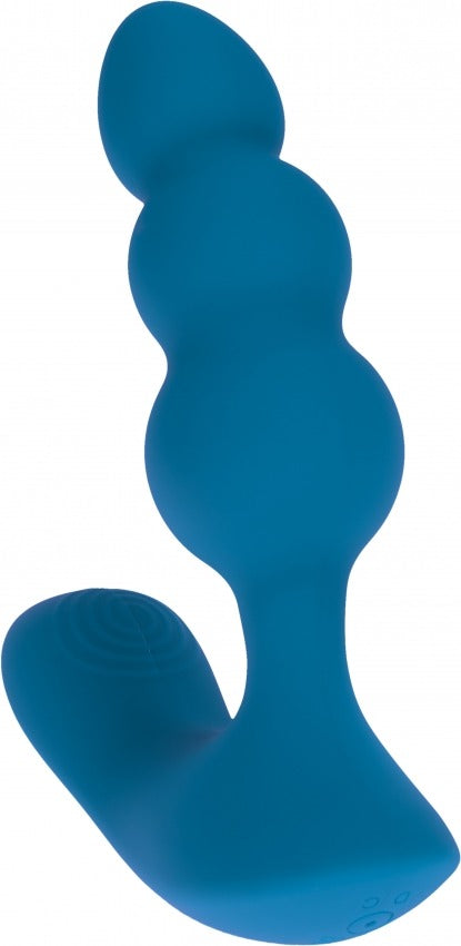 Levelz Dual Motor Remote Control Beaded Vibrating Liquid Silicone Prostate Stimulator Teal