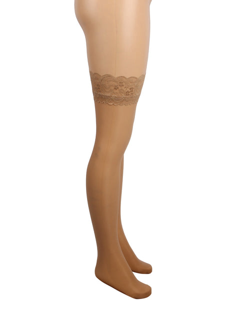 Sexy Lace Stockings With Silicone Straps H2157 Nude 3XL/5XL