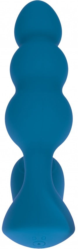Levelz Dual Motor Remote Control Beaded Vibrating Liquid Silicone Prostate Stimulator Teal