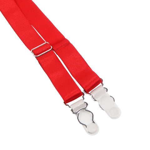 Sexy Lace Metal Clips Garter Panty P5258-3 Red 3XL/4XL