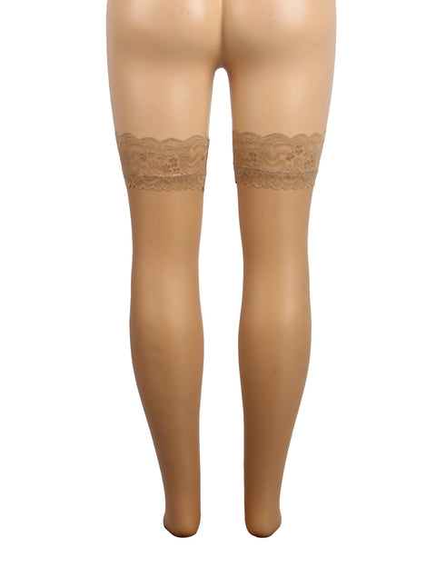 Sexy Lace Stockings With Silicone Straps H2157 Nude 3XL/5XL