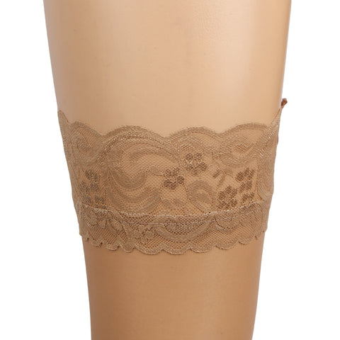 Sexy Lace Stockings With Silicone Straps H2157 Nude 3XL/5XL