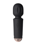 Black handheld massager on a white background