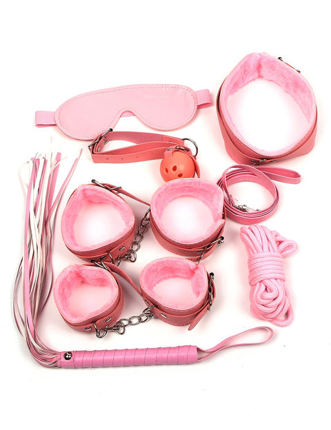 Faux Leather Bondage Kit C80689-3 Pink