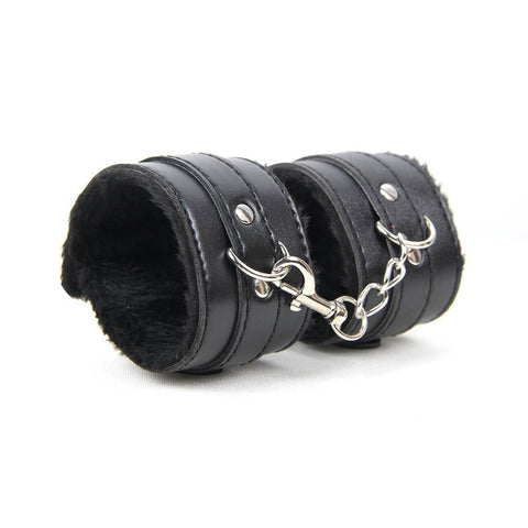 Faux Leather Handcuffs C80726-1 Black