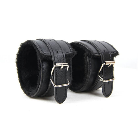 Faux Leather Handcuffs C80726-1 Black