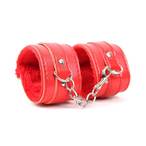 Faux Leather Handcuffs C80726-2 Red