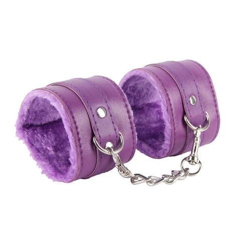 Faux Leather Handcuffs C80726-4 Purple