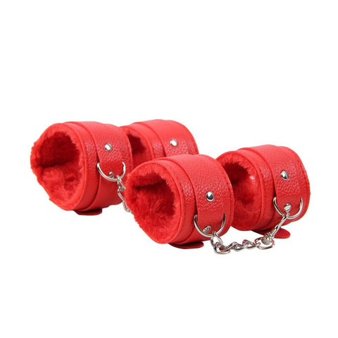 Faux Leather Bondage Kit C80689-2 Red