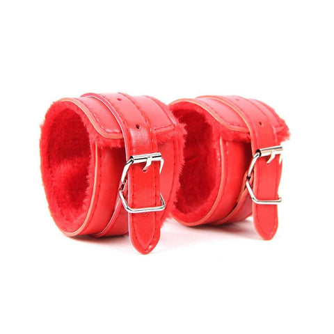Faux Leather Handcuffs C80726-2 Red