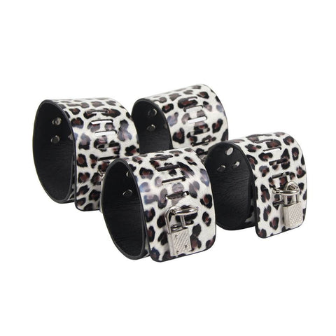 Faux Leather Leopard Bondage Set