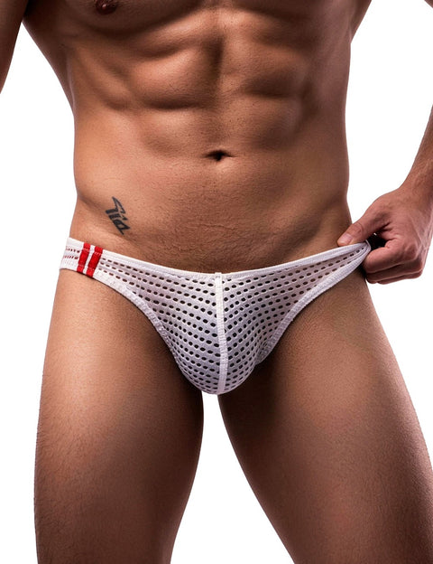 Breathable Mesh Sexy Mens Brief MP261-2 White L