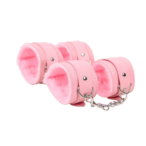 Faux Leather Bondage Kit C80689-3 Pink