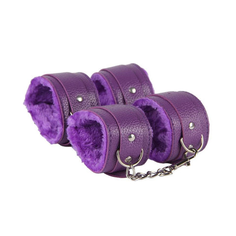 Faux Leather Bondage Kit C80689-4 Purple