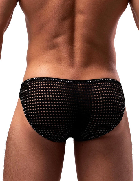 Breathable Mesh Sexy Mens Brief MP261-1 Black L