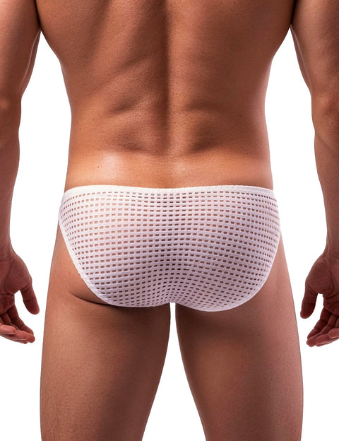 Breathable Mesh Sexy Mens Brief MP261-2 White L