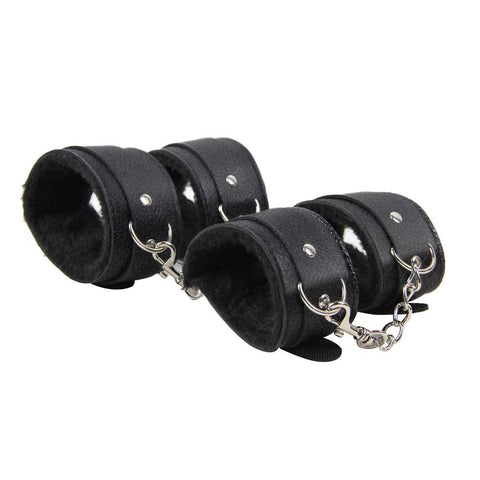 Faux Leather Ten Piece Bondage Set C80719-1 Black