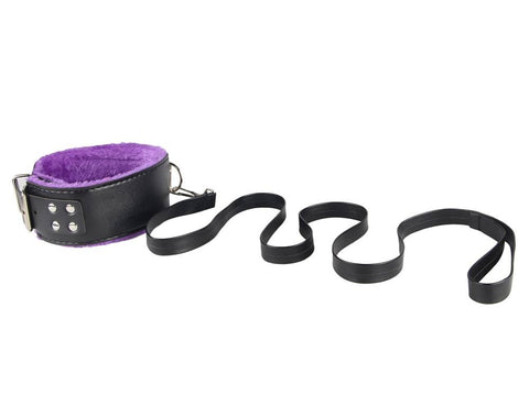 Faux Leather Ten Piece Bondage Set C80719-3 Purple