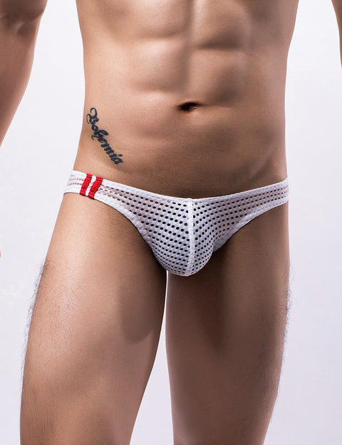 Breathable Mesh Sexy Mens Brief MP261-2 White L