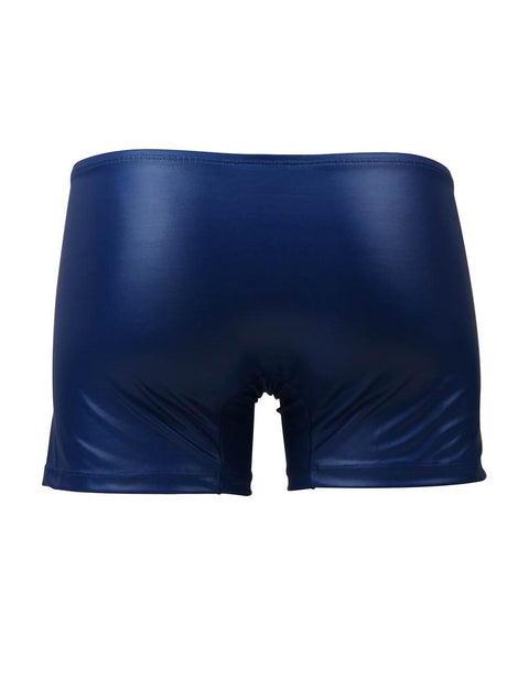 Faux Leather Men's Zip Undies MP069-2 Dark Blue S