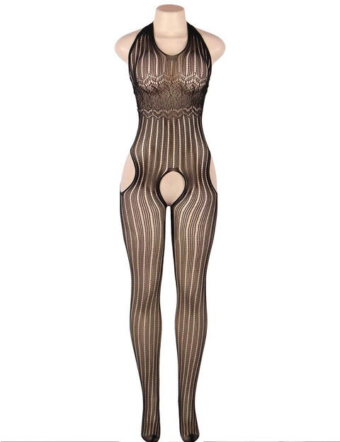 Mystery Pattern Net Bodystocking H3014P Black L/2XL