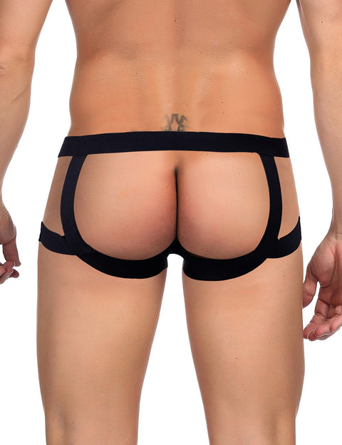Faux Leather & Mesh Sexy Low Waist Mens Jockstrap MP305-2 Red S