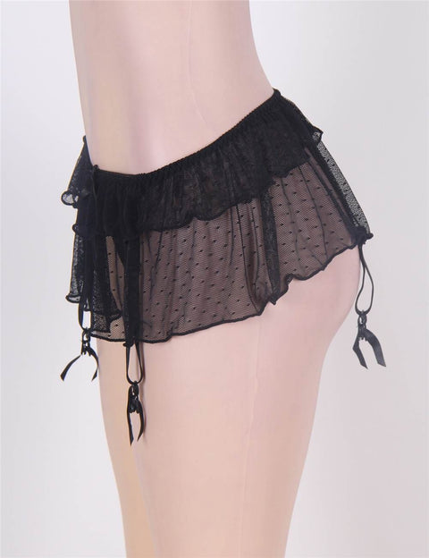 Mini Skirt with Garter Belt P5105 Black XS/S