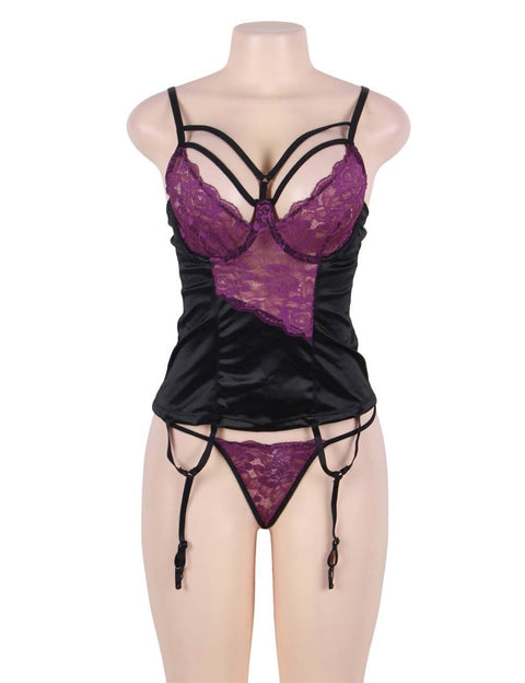 Lace Bustier Set R80419 Purple XS/S