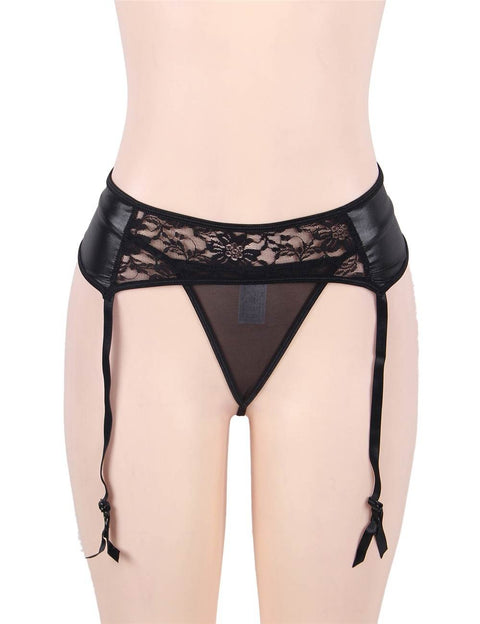 Sensual Lace Garter Belt with G-String P50311 Black L