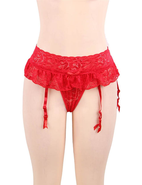 Lace Garter Panty P5160-3 Red 3XL/4XL