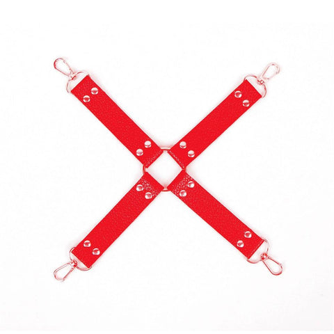 Faux Leather Ten Piece Bondage Set C80719-4 Red