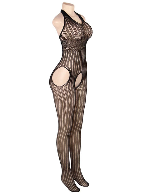 Mystery Pattern Net Bodystocking H3014P Black L/2XL