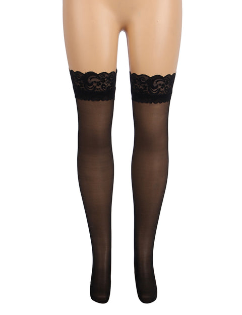 Sexy Lace Stockings With Silicone Straps H2157 Black 3XL/5XL