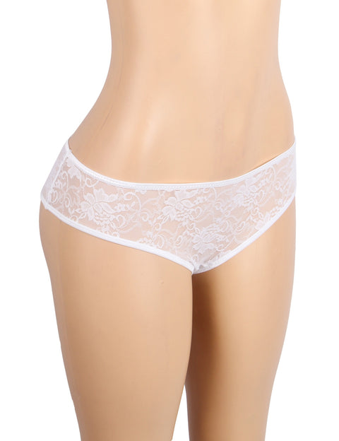Sexy Lace Crotchless Panty P5278-2 White 2XL