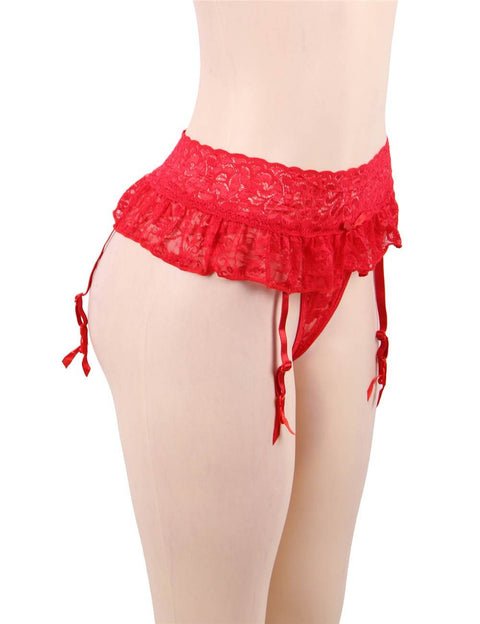 Lace Garter Panty P5160-3 Red 3XL/4XL