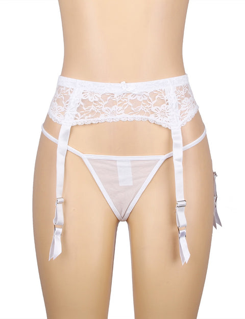 Lace Garter Panties P5201-2 White 3XL/4XL