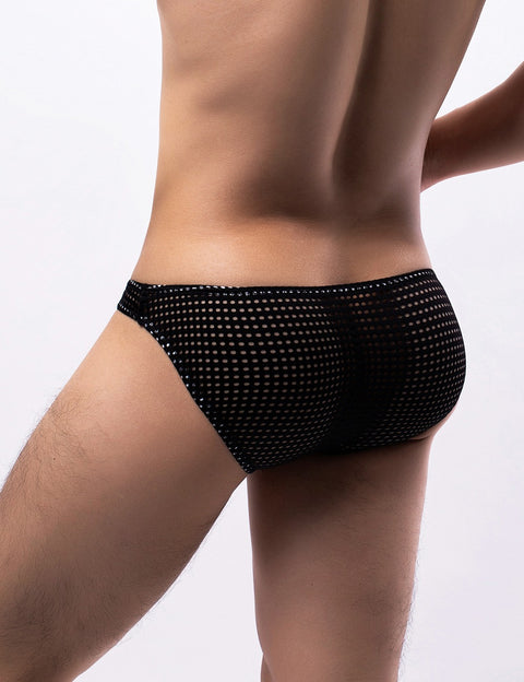 Breathable Mesh Sexy Mens Brief MP261-1 Black XL