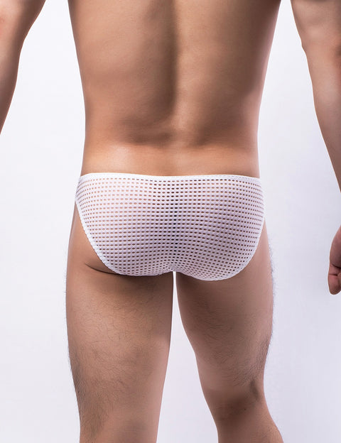 Breathable Mesh Sexy Mens Brief MP261-2 White L