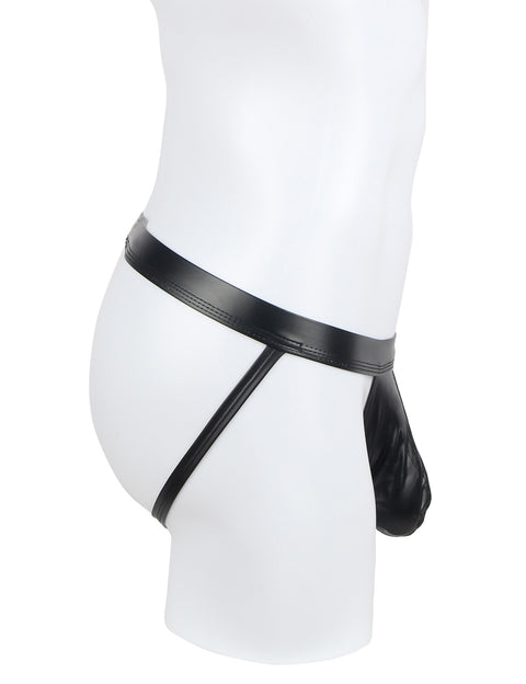Sexy Leather Look Jockstrap MP255-1 Black L