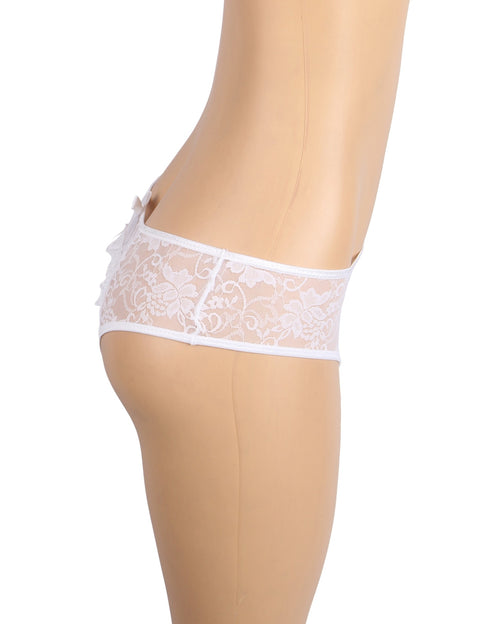 Sexy Lace Crotchless Panty P5278-2 White 2XL